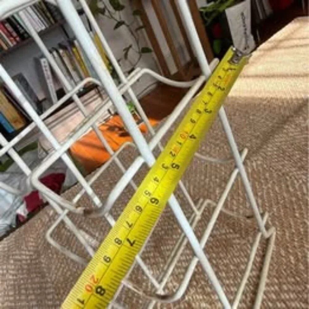White metal wine rack